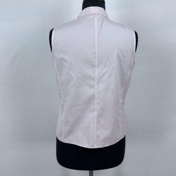 Jones New York 8 Non Iron Light Pink Sleeveless Button Front Blouse Career Top - Picture 4 of 7